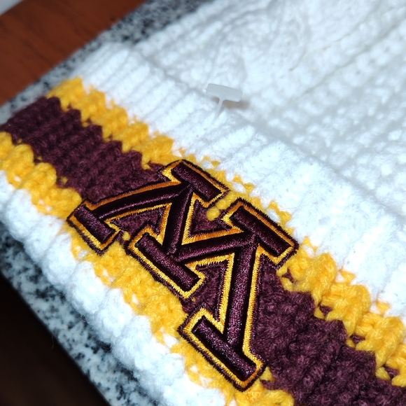 White and Yellow Kids Pom-Pom Beanie - Picture 3 of 4